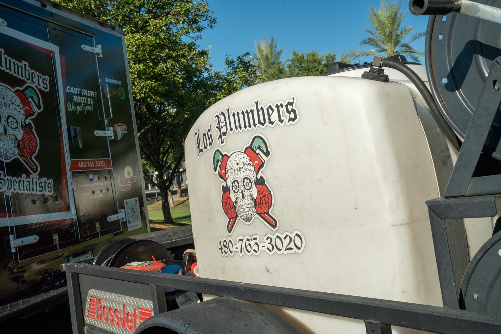 The Los Plumbers team and service fleet in Mesa, Arizona