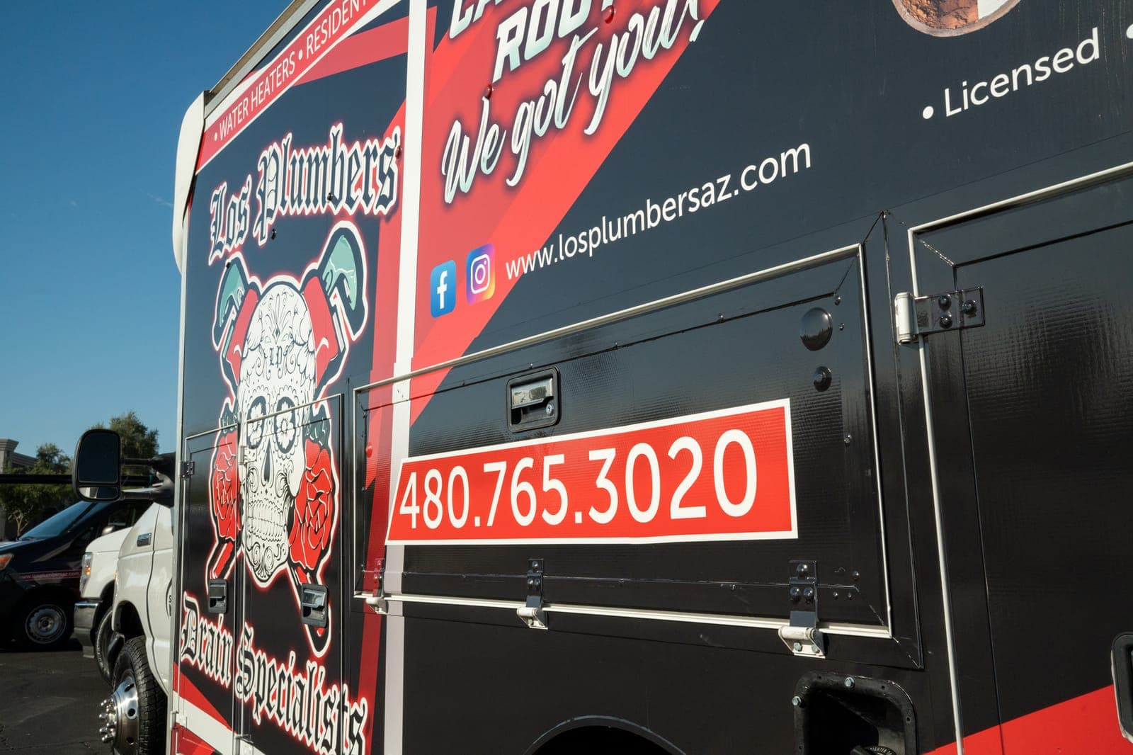 The Los Plumbers team and service fleet in Mesa, Arizona
